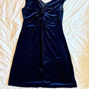 Navy Blue Velvet Dress
